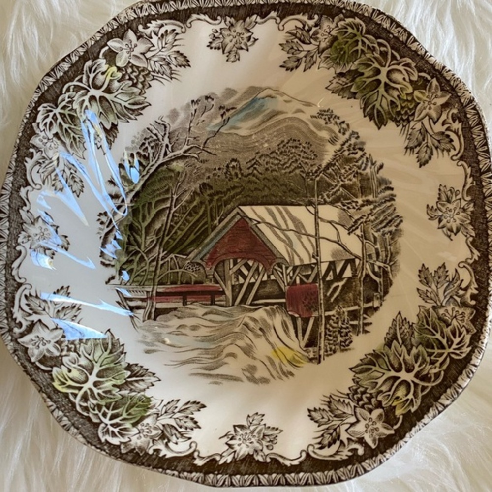 Late 20th Century Johnson Brothers Friendly Village soup bowl Series 4 of 8